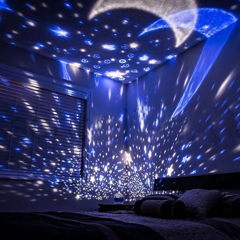 Starry Projector Night Light Rotating Sky Moon Lamp Galaxy