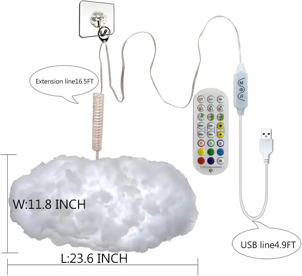 3D Big Cloud Lightning Light