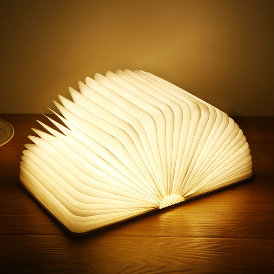 LED Foldable Wooden Book Lamp