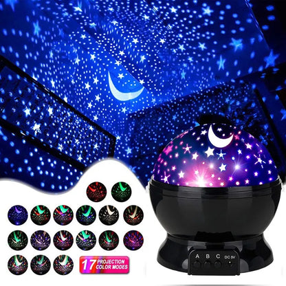 Starry Projector Night Light Rotating Sky Moon Lamp Galaxy