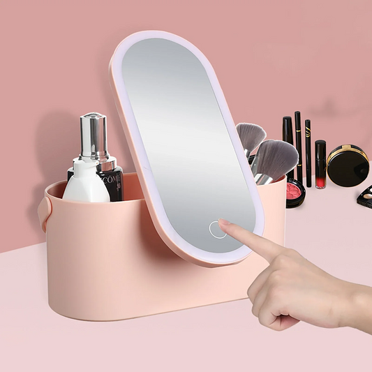 Storage Organizer with LED Mirror