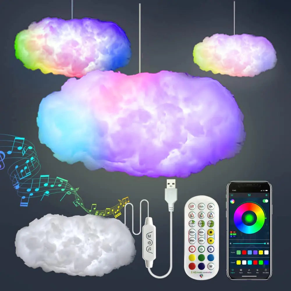 3D Big Cloud Lightning Light