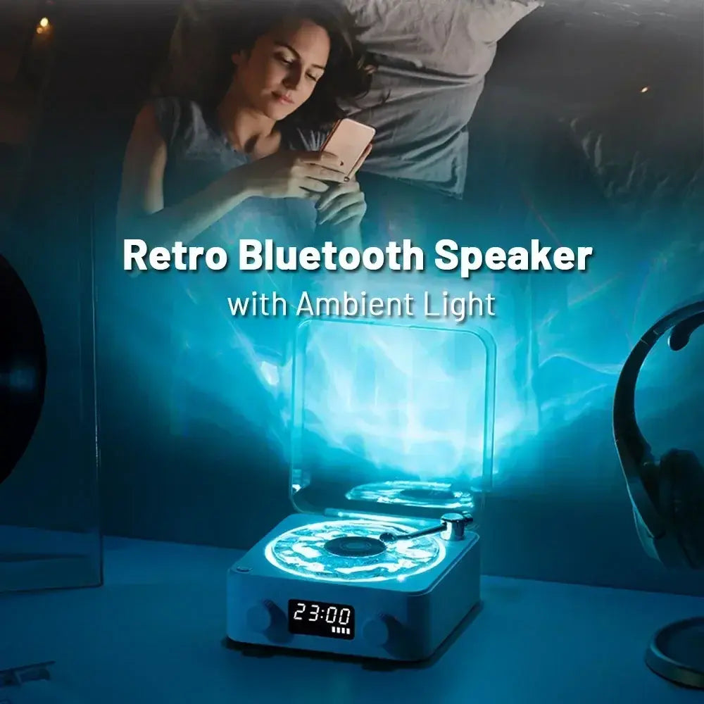 Mini Retro Bluetooth Speaker with Ambient Light and White Noise